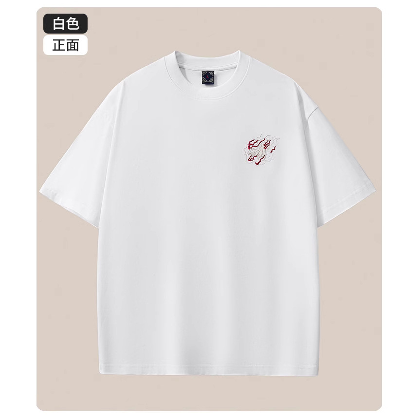 Wholesale of 260-gram heavy-duty pure cotton short-sleeved T-shirts for men with Chinese style embroidery and loose, large-sized men's clothing in summer 2025 Application Scenario