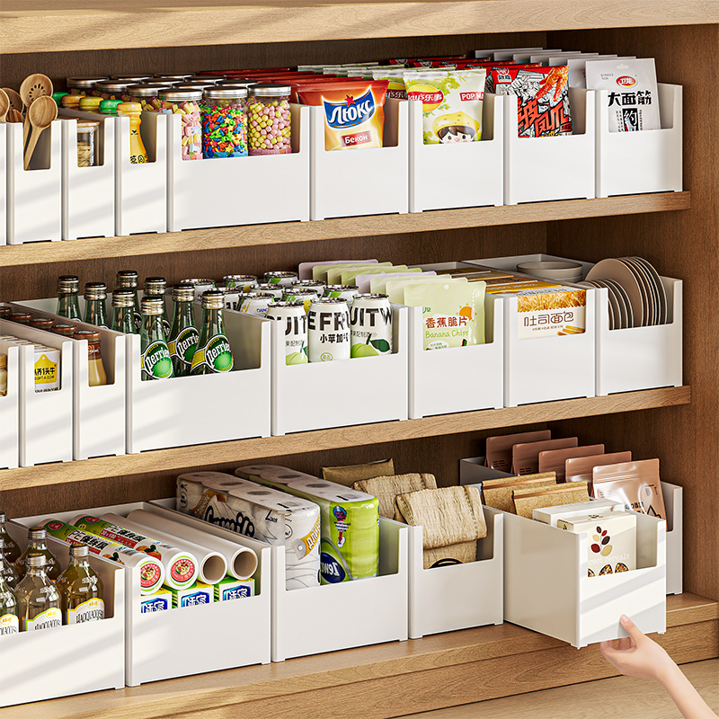 橱柜收纳盒长方形直角零食杂物盒厨房桌面柜子日式储物盒整理盒子