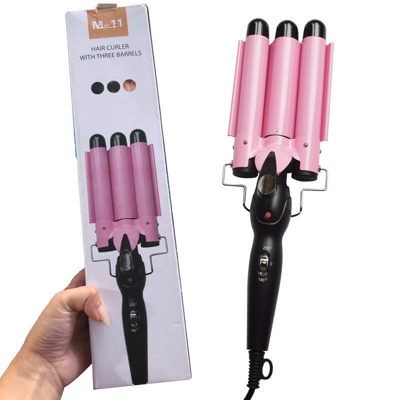 22mm fully automatic egg roll tube and rod three-tube hair curler, water wave hair care, large wave electric curling plate, cross-border stock Application Scenario