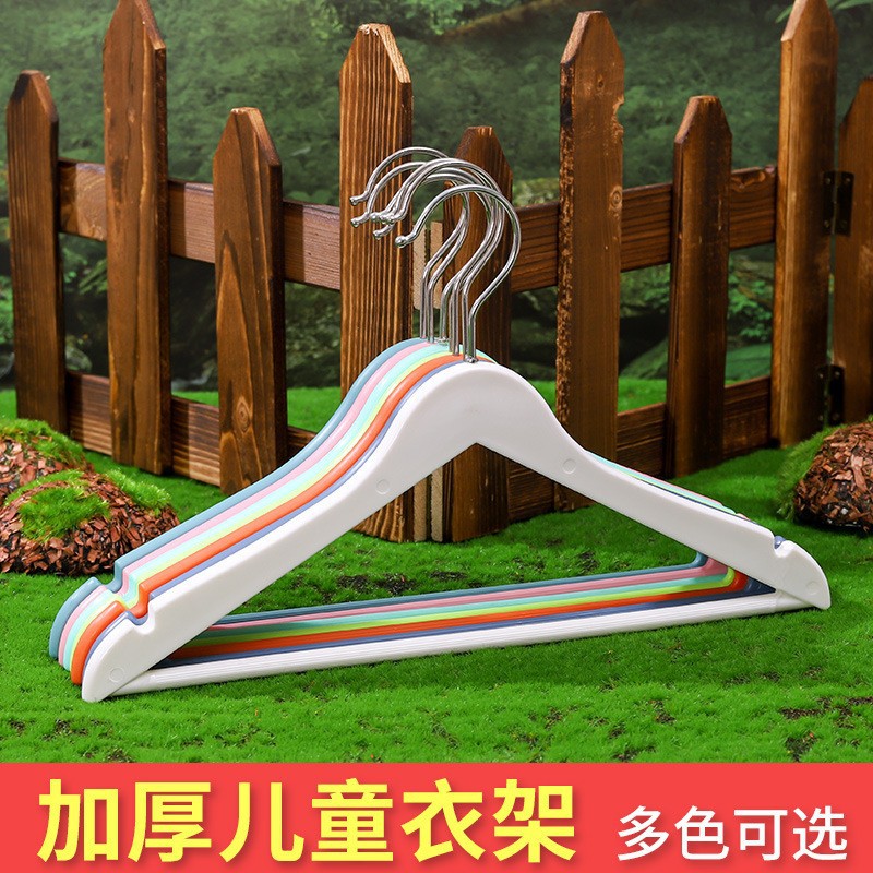 Wood-like clothes hangers, plastic children's traceless clothes racks with crossbars, clothing store and factory store clothes hanger supports wholesale