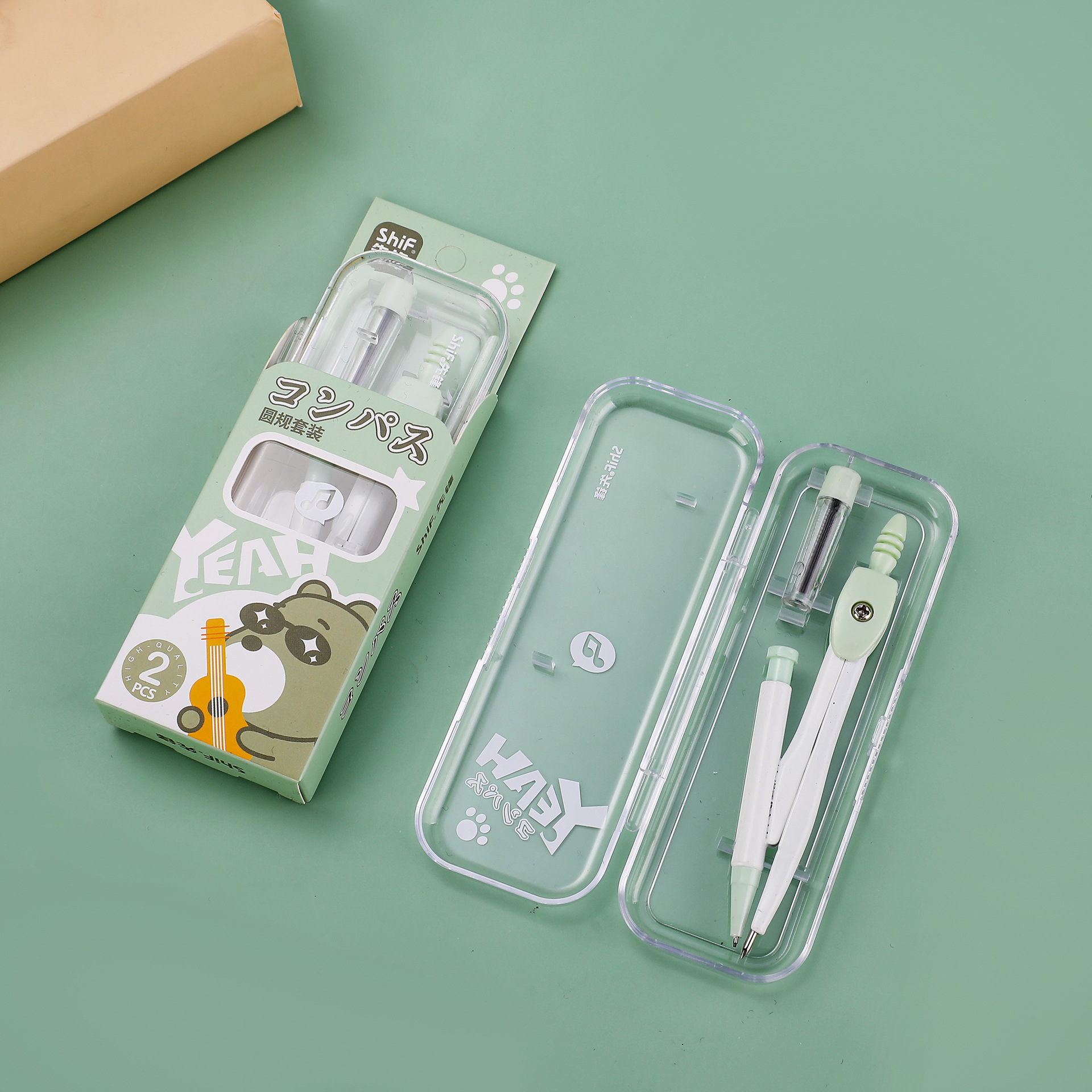 Pioneer 3124 Student Special Compass and Ruler 2-piece Set, Exam and Study Supplies, Stationery Box Specification image