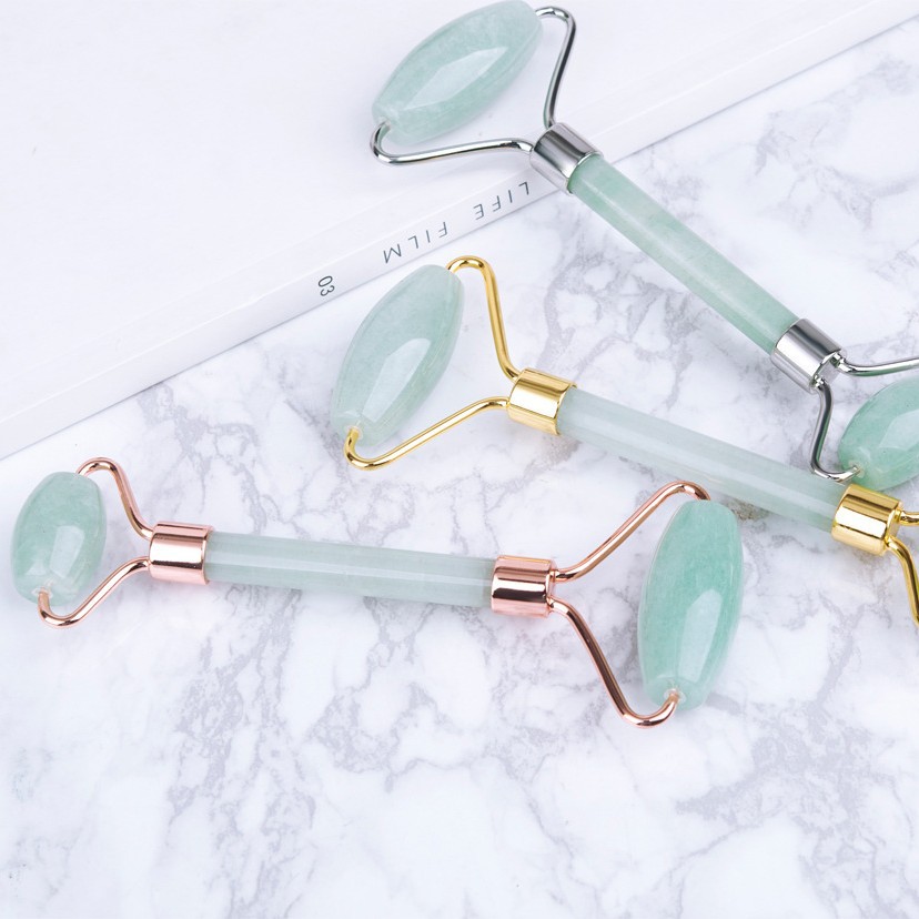 Beauty and makeup jade roller massage device, Green Dongling Beauty Container, facial massage roller, cross-border girlfriend and best friend gift, skin care tool Specification image