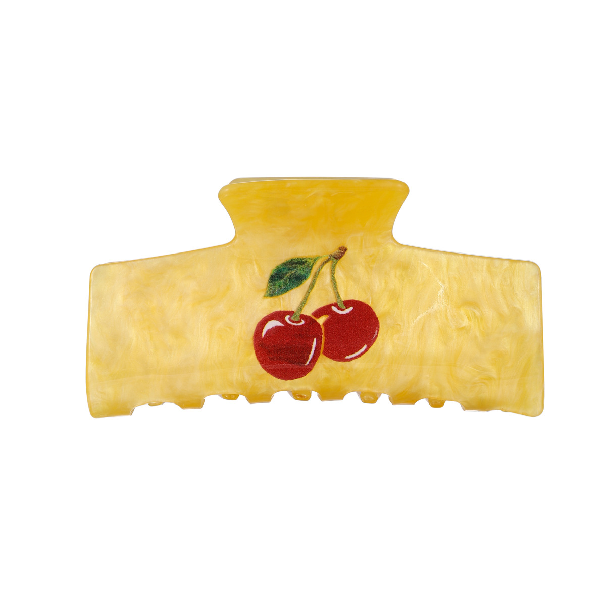 Spring sweet cherry grabber, acrylic water ripple hair clip, updo shark clip, girlish daily hair accessory Item Picture