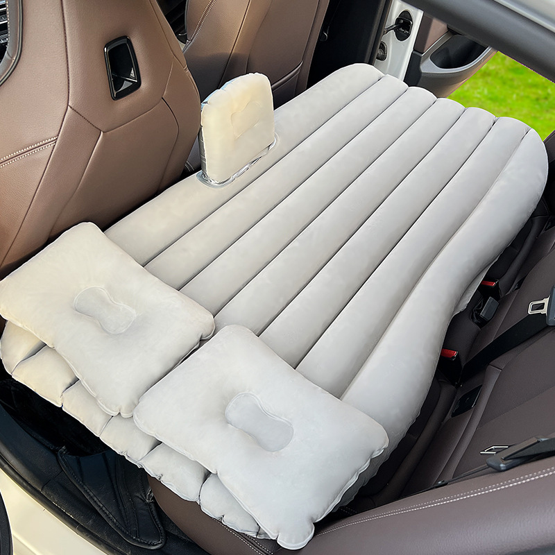 Folding car inflatable bed, PVC flocking car inflatable mattress, SUV in-car travel inflatable bed interior products