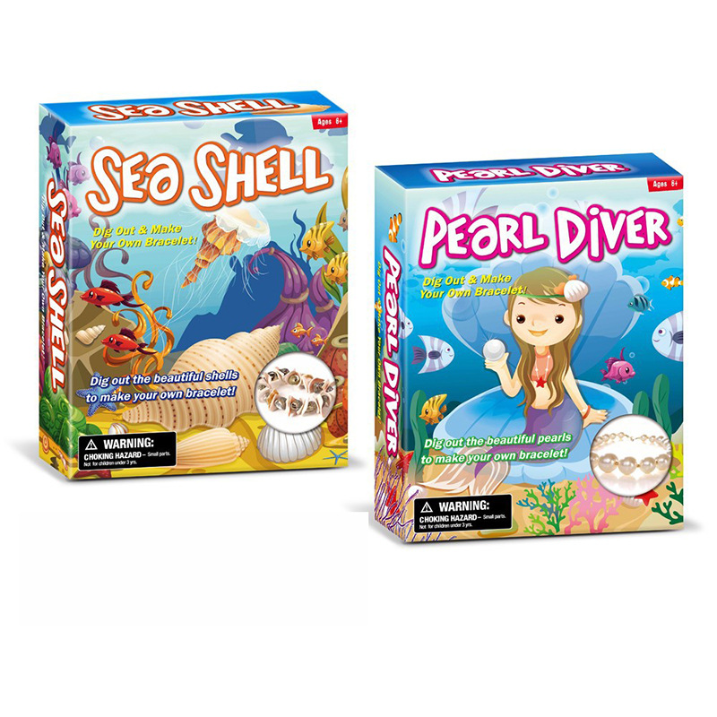 海洋美人鱼贝壳珍珠项链手链DIY手工挖掘女孩考古玩具跨境外贸细节图