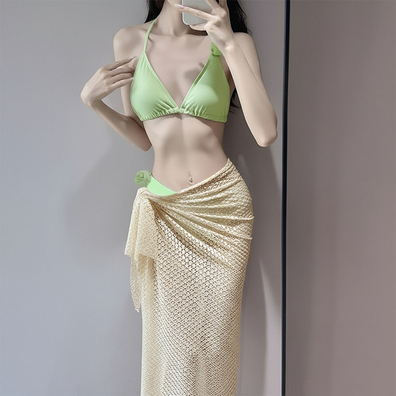 New swimsuit women's two-piece long dress bikini three-piece set sexy hot spring, beach and island vacation swimsuit -125228 Specification image