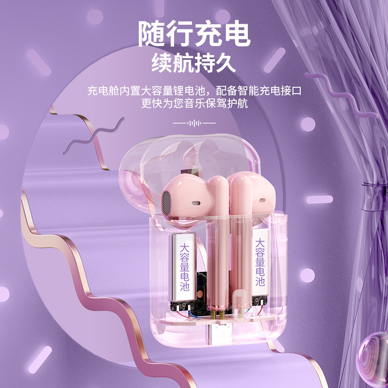 The V77 stereo Bluetooth headphones for foreign trade are compact, long-lasting, portable, low-latency, and feature semi-in-ear ear tips Specification image