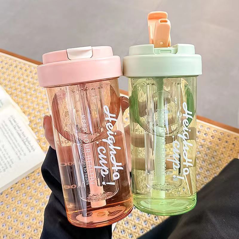 High appearance level high-temperature resistant water cup for girls, new straw cup, portable tea-water separation plastic water cup for male and female students Application Scenario