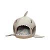 New cartoon animal design pet bed, universal fleece and thickened pet bed, shark semi-enclosed warm dog bed Item Picture