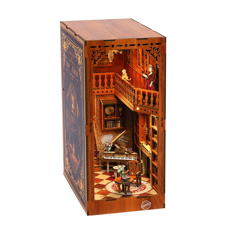 Green House Bookstand diy House Model House 3D Stereoscopic Display piece Wooden handcrafted Assembly Bookstand English Cross-border Item Picture
