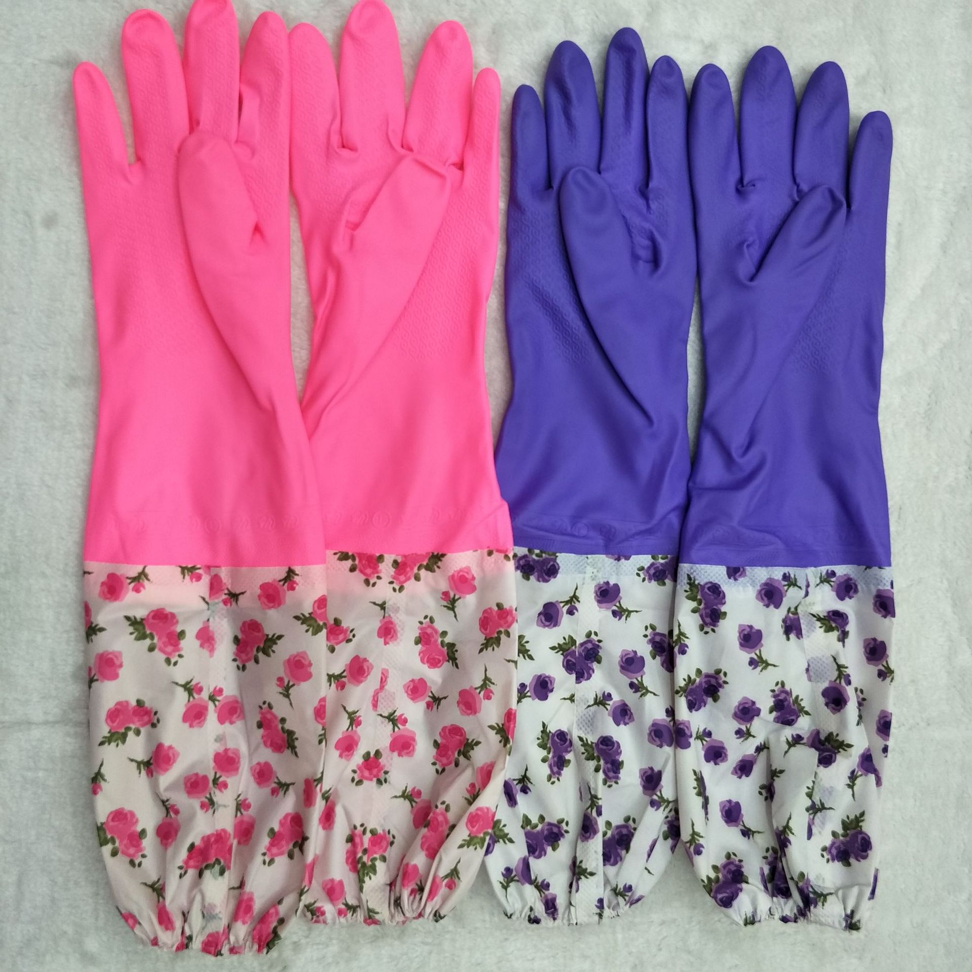 Kitchen, dishwashing, cleaning, household chores, laundry, dishwashing, thickened, cotton-padded, lengthened warm gloves, elastic labor protection gloves