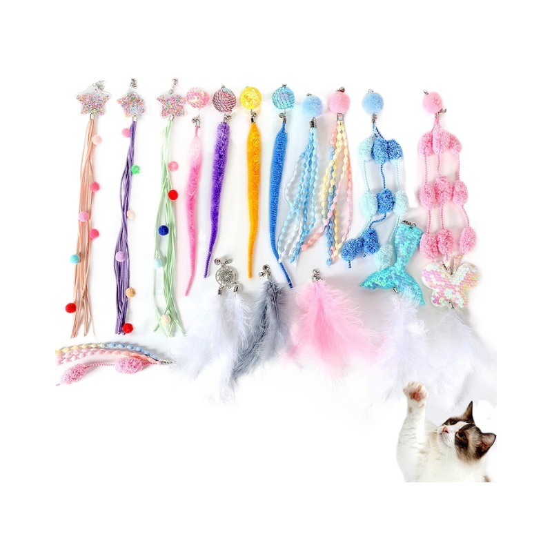 Cat toy caterpillar cat teaser, replaceable head fishing rod, cat self-entertainment toy, interactive cat teaser, replaceable head Item Picture