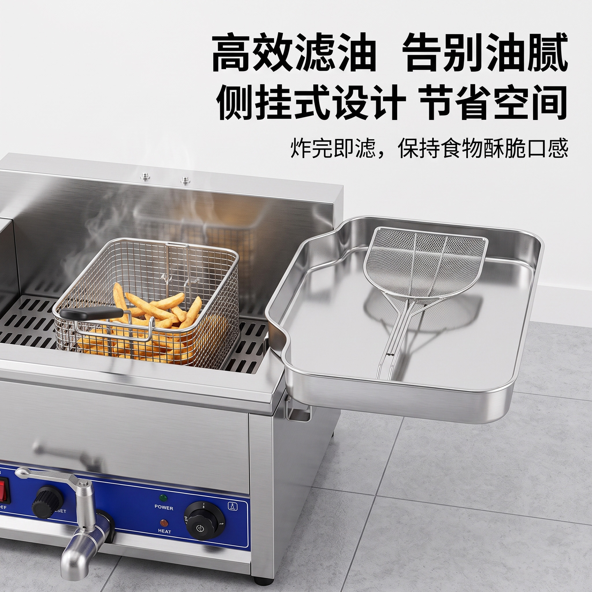Commercial 15-liter single-cylinder large-capacity electric fryer, special electric fryer for fried chicken cutlets, French fries and fried dough sticks, factory direct sales Application Scenario
