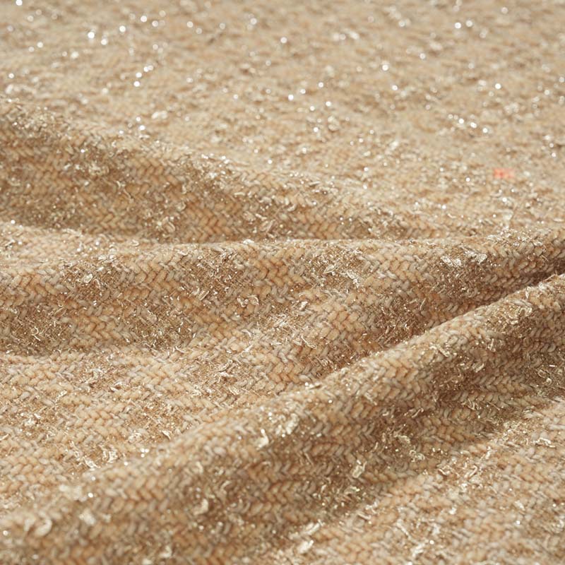 Mokas wool blend fragrant fabric, thick woven fabric, brown coat, fashion hat fabric for autumn and winter Item Picture