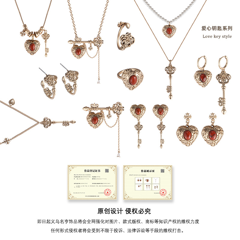 Original design sense lock core series light luxury unique fashion earrings, women's ins sweet cool retro high-end style earrings Application Scenario