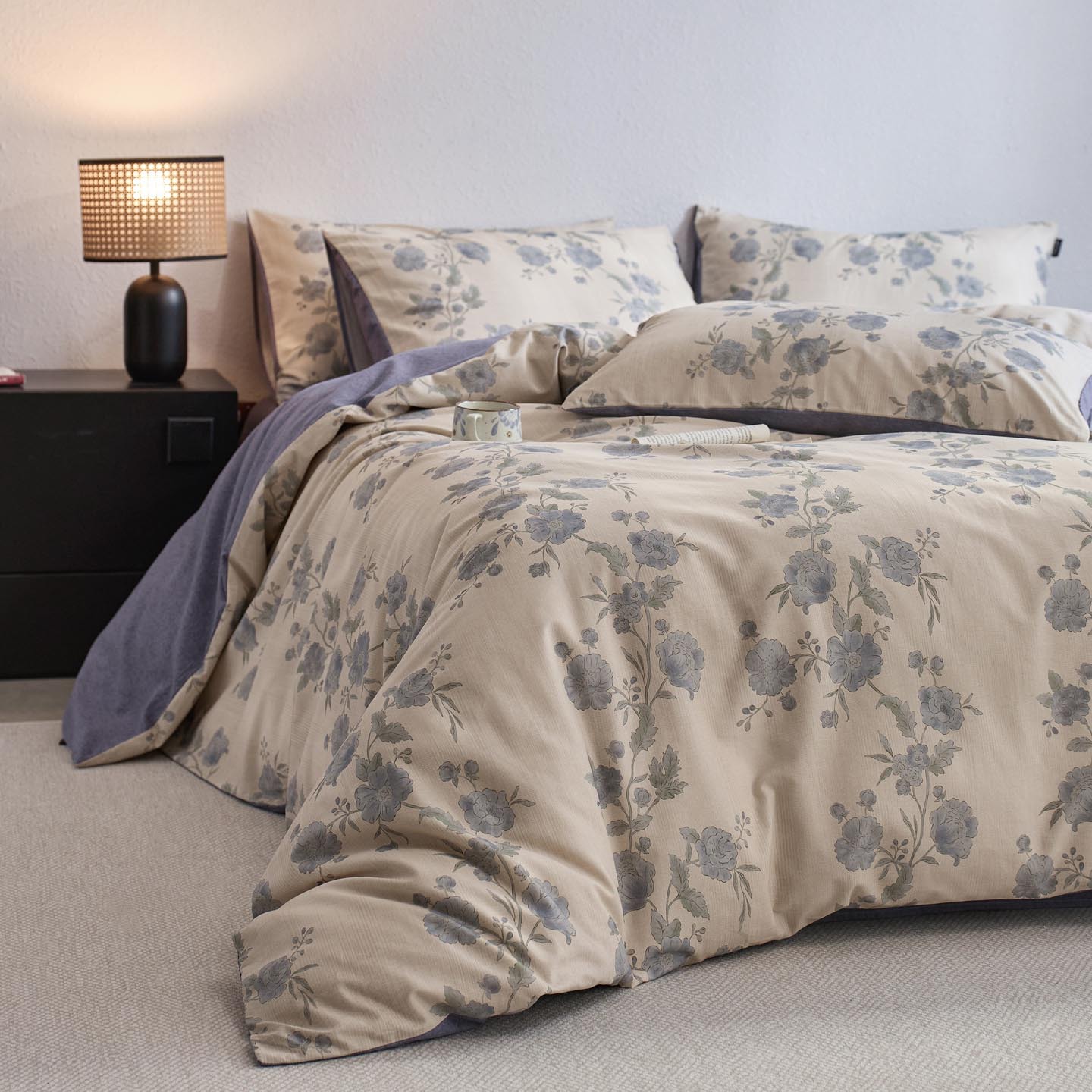 轻奢风60支全棉磨毛四件套加厚纯棉被套秋冬季床上用品礼品套件