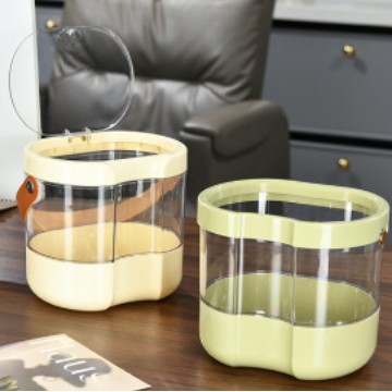 High-appearance-level household desktop storage box, mini with handle desktop press-type trash can for dormitory, living room and office
