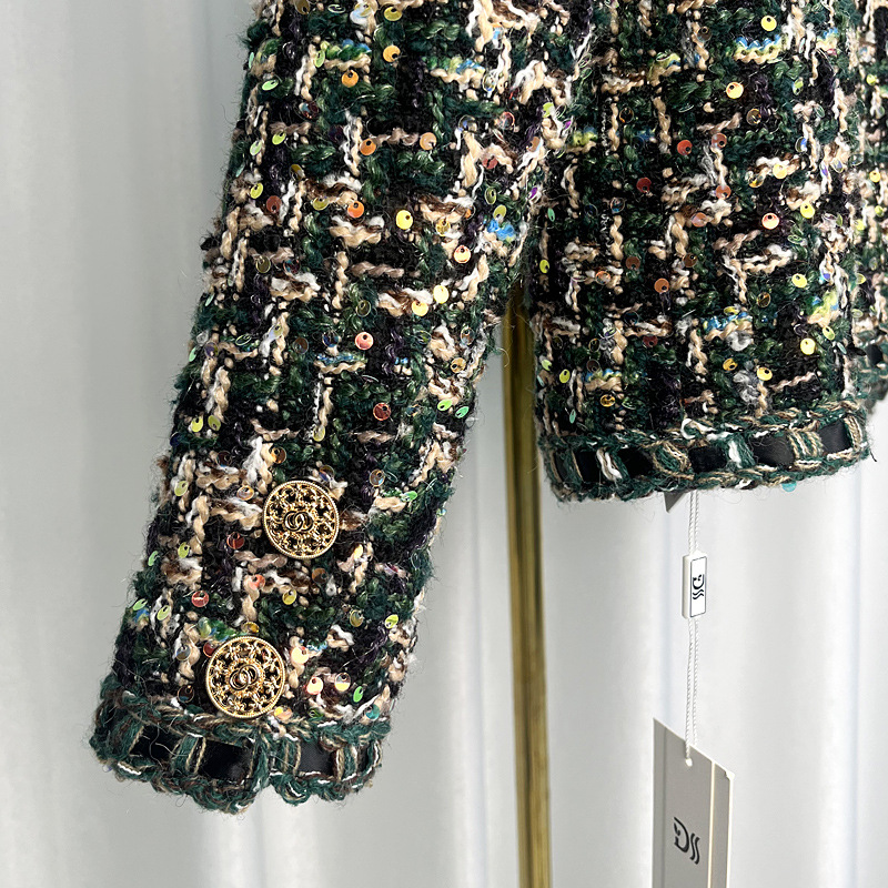 French fashion brand heavy sequined, high-end design sense, chanel-style coat 220367 Specification image