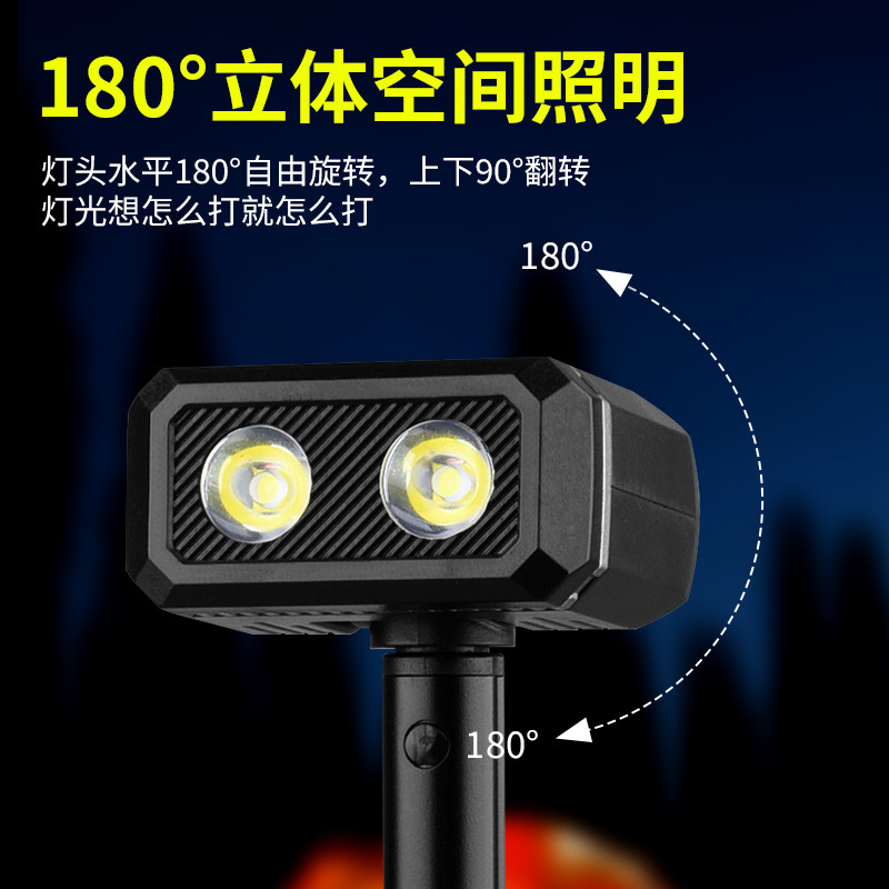 New cross-border magnetic work light, USB charging, digital display, outdoor multi-functional with pen clip hook, telescopic camping light Specification image