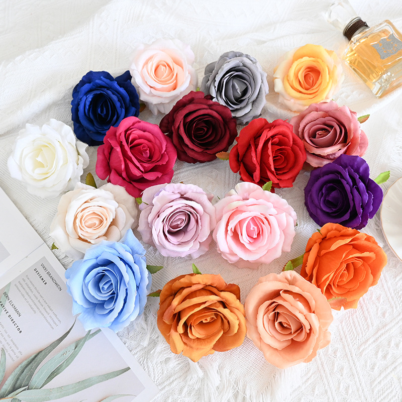 Factory wholesale wedding car decoration flowers, artificial large roses, hand-held bouquets, wedding flower materials, and artificial flower wall production