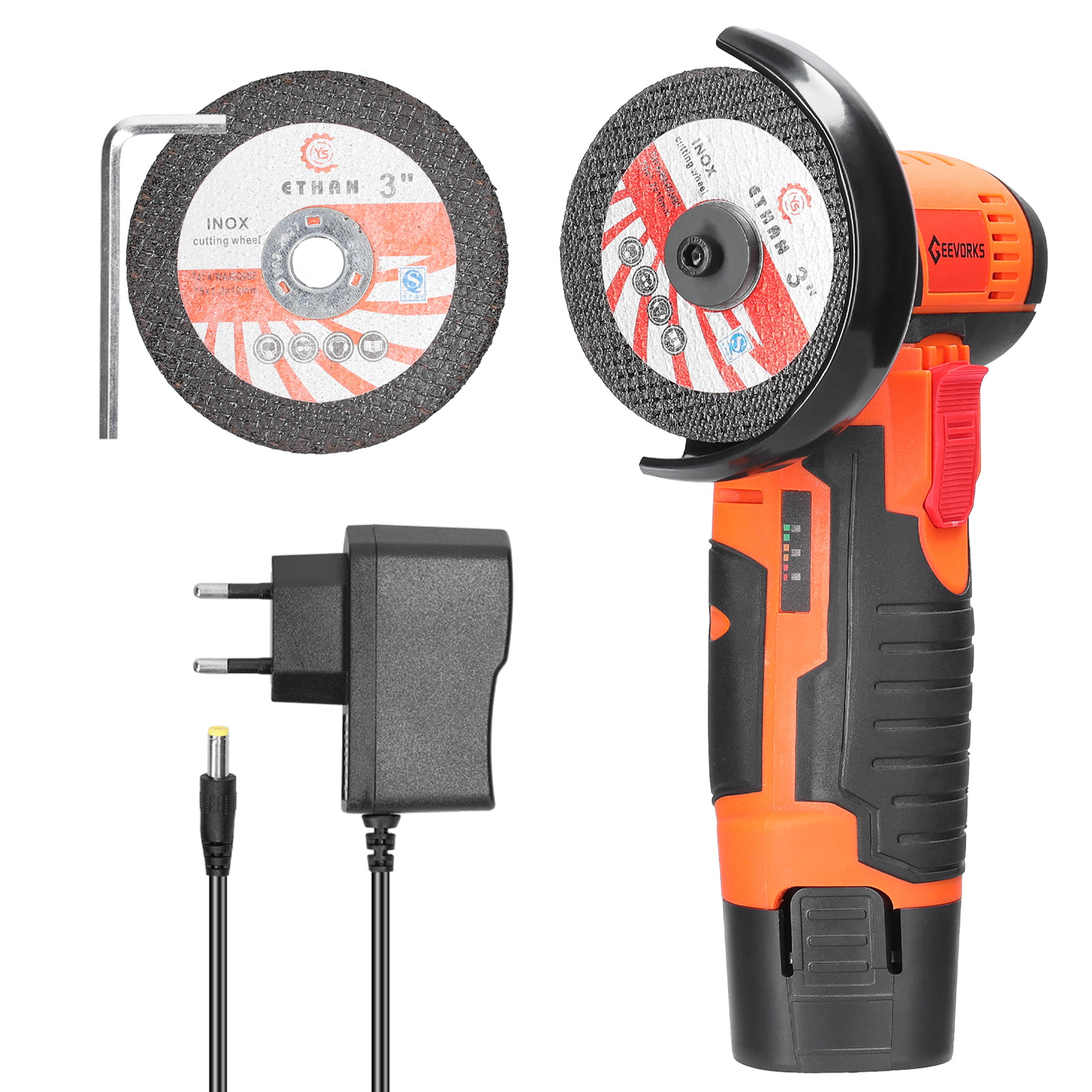 E23258 small Angle grinder, 12V full figure