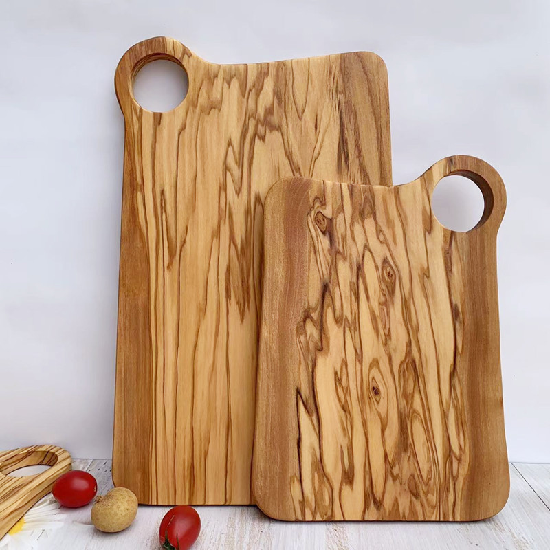 Olive wood steak board, solid wood bread and fruit board, whole wood tray, rectangular cutting board, kitchen cutting board panel details Picture