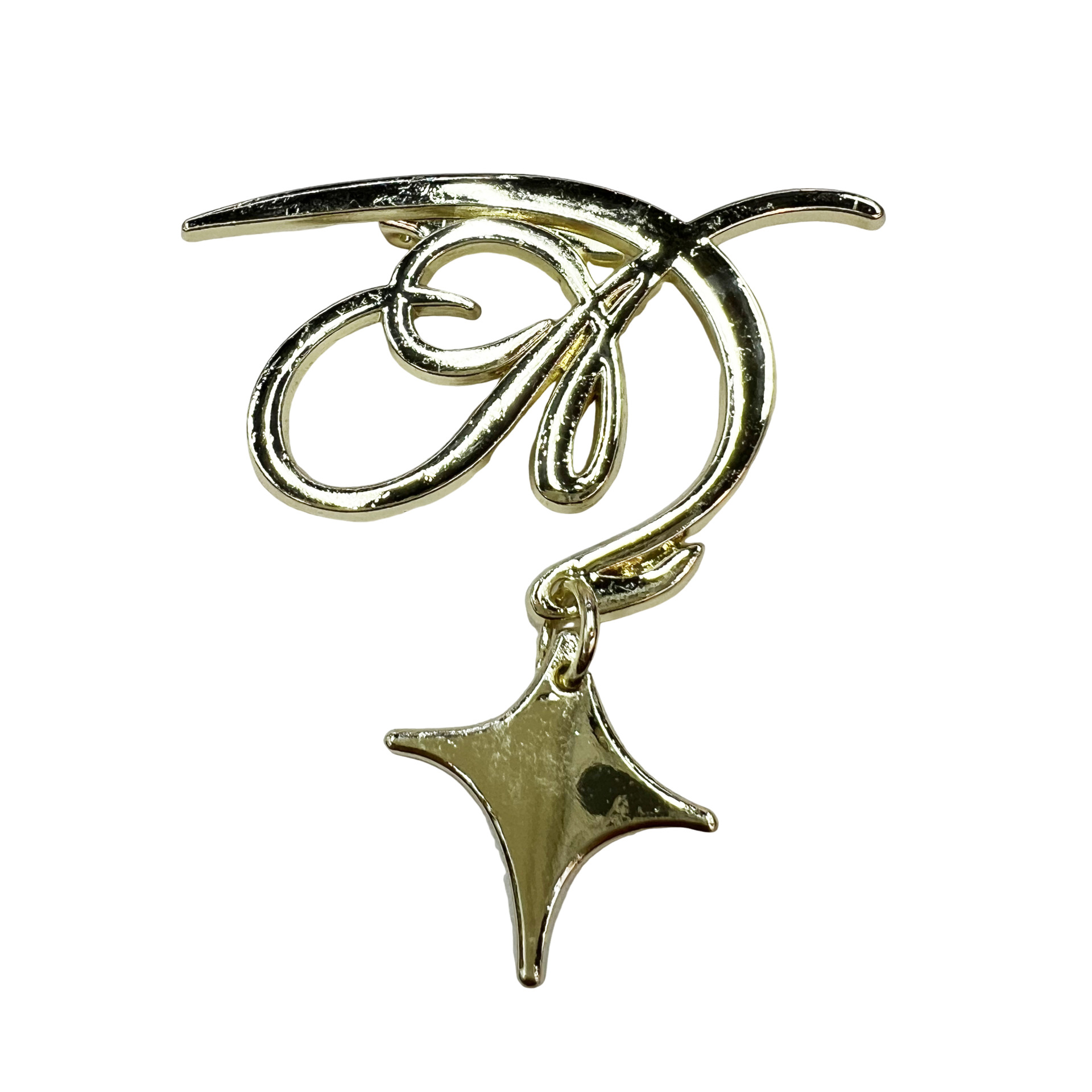 新款星芒合金胸针ins风小众服装配件饰品五角星吊坠立体月亮别针产品图