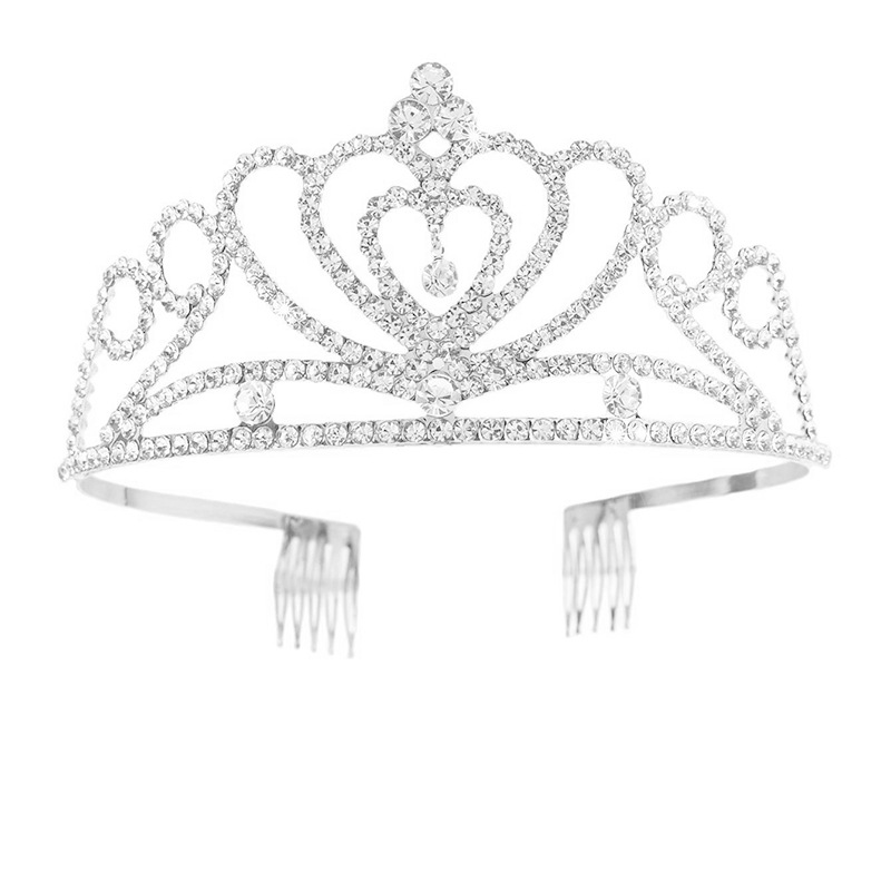 Wholesale of new heart-shaped pendants, water diamonds, bride crowns, women's wedding and wedding full-diamond headwear for cross-border trade in Europe and America Application Scenario