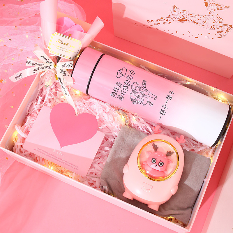 Valentine's Day gift for your girlfriend: Practical thermos cup set gift box, birthday gift, best friend gift, girls' hand warmer details Picture