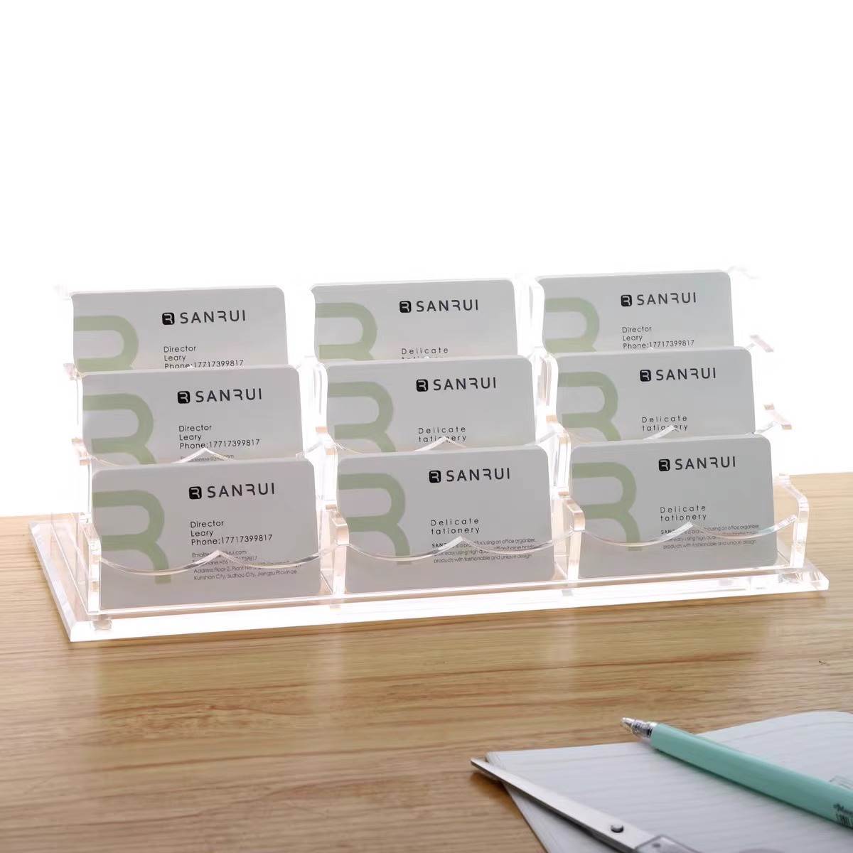 Acrylic business card stand, creative business multi-layer business card storage box, acrylic business card box cross-border wholesale and customization Application Scenario