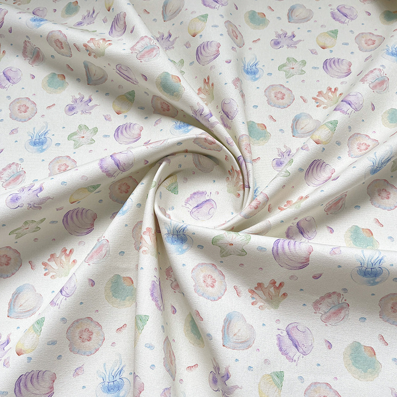 海洋动物数码印花包包外套马甲手工DIY面料1.5米幅宽全棉八安帆布