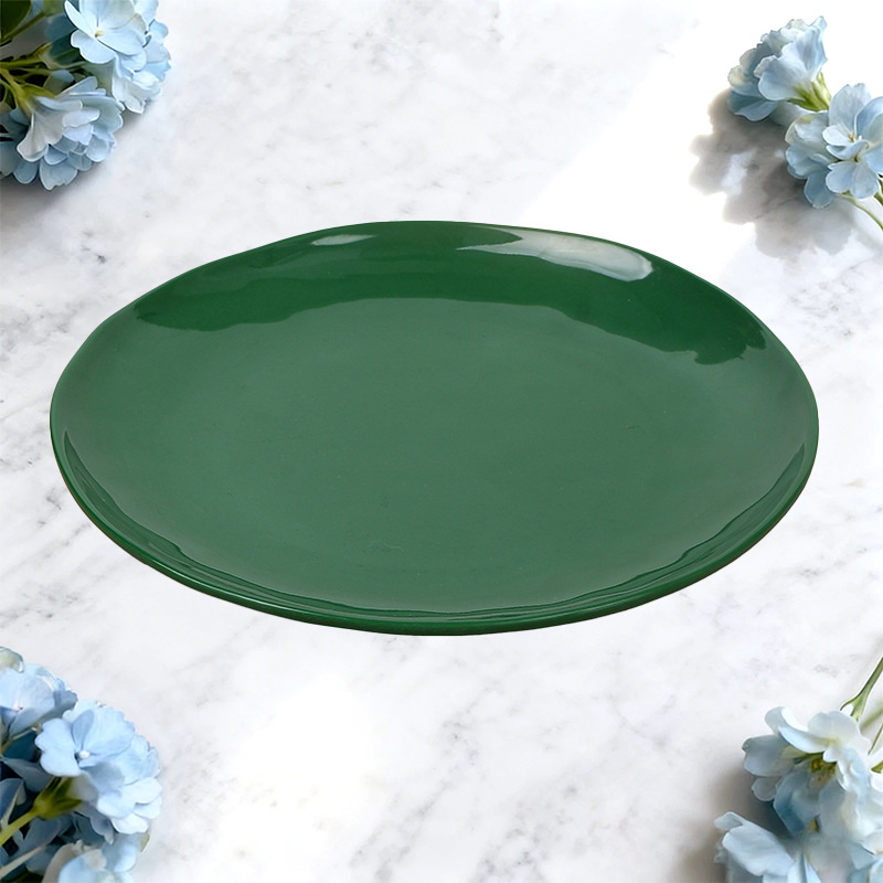 Custom-made logos for foreign trade shallow plates, Western cuisine seafood plates, hotels, commercial restaurants and eateries, imitation porcelain round plates, bone plates and tableware details Picture