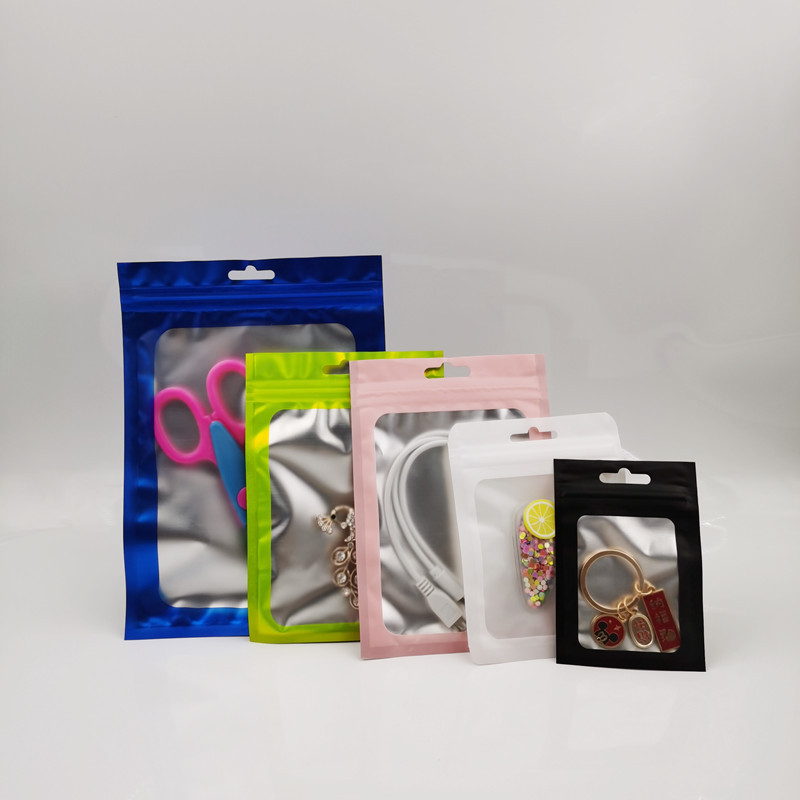 Accessory bags, colored self-sealing bags, frosted yin-yang aluminum foil bags, digital electronic product packaging bags, fishing gear accessory bags details Picture