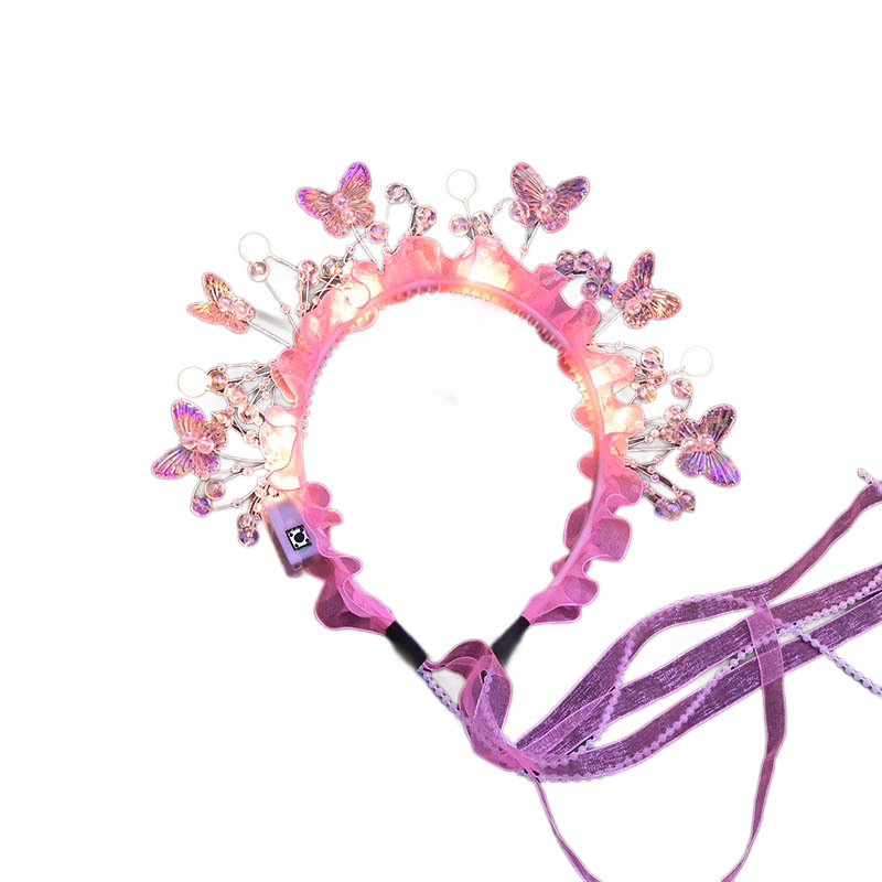 The new butterfly pearl hair band for spring and summer is a girlish forest-style hair band with a strong atmosphere and is specially designed for taking photos Item Picture