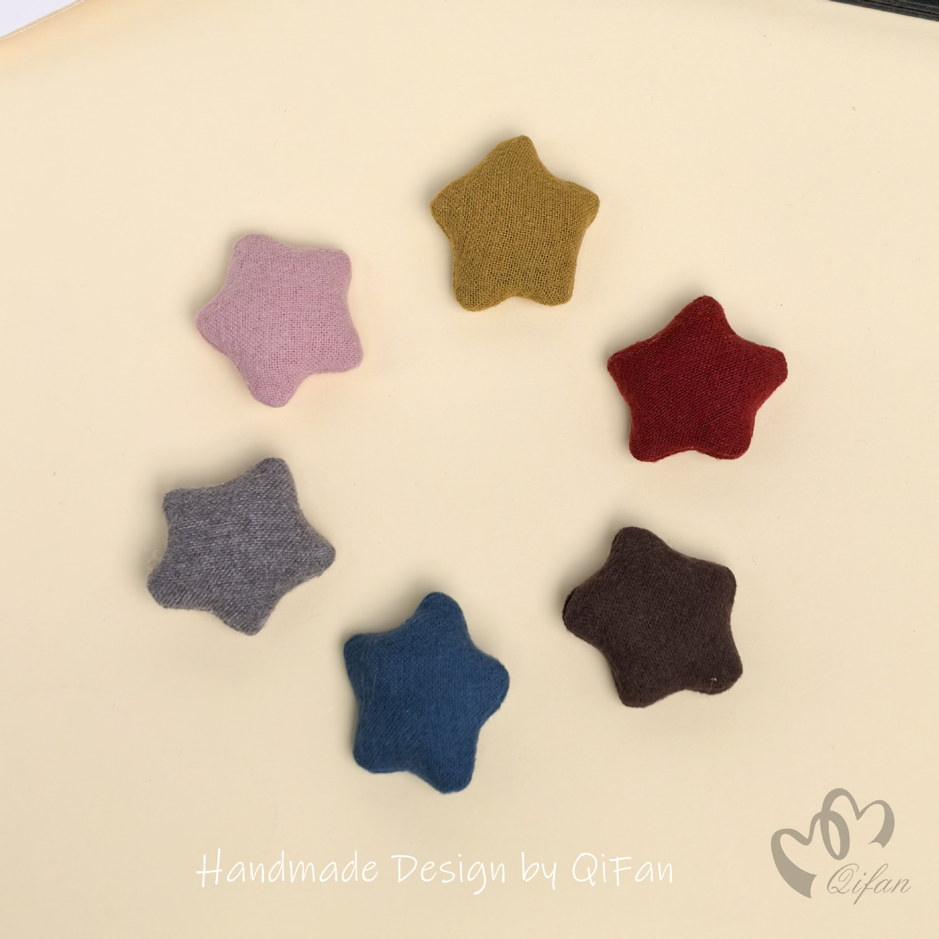 棉毛布艺五角星 可爱卡通充棉立体发饰服饰辅料包包鞋袜布艺配件