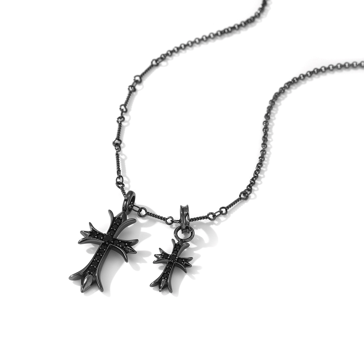 2024年柏伶创意时尚原创网红款项链 十字架大牌大气外贸款项饰白底实物图