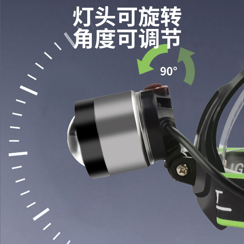 New white laser headlamp led outdoor lightweight hiking and cycling light, multi-functional strong light head wearable night fishing light Item Picture