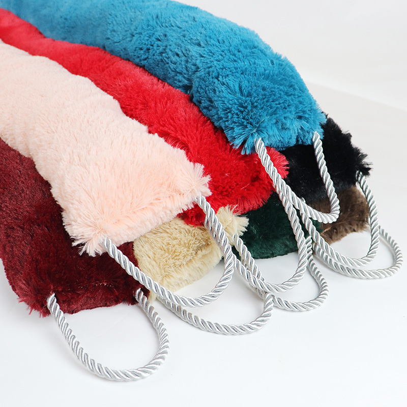 Customized door gap strips to seal the door gap, plush plain color door stop, cross-border Amazon best-selling plush strip door stop windproof Specification image
