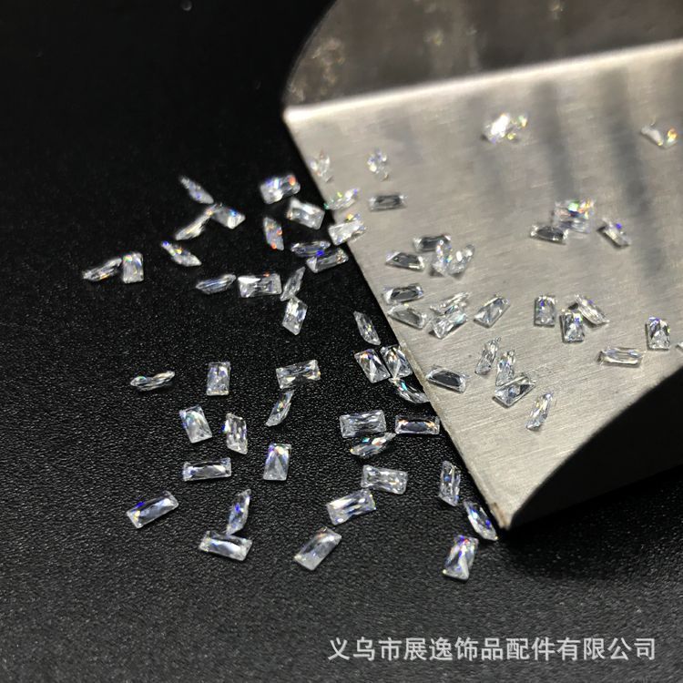 Transparent white rectangular right-angle zircon jewelry, diy accessories, watch diamond repair factory wholesale details Picture