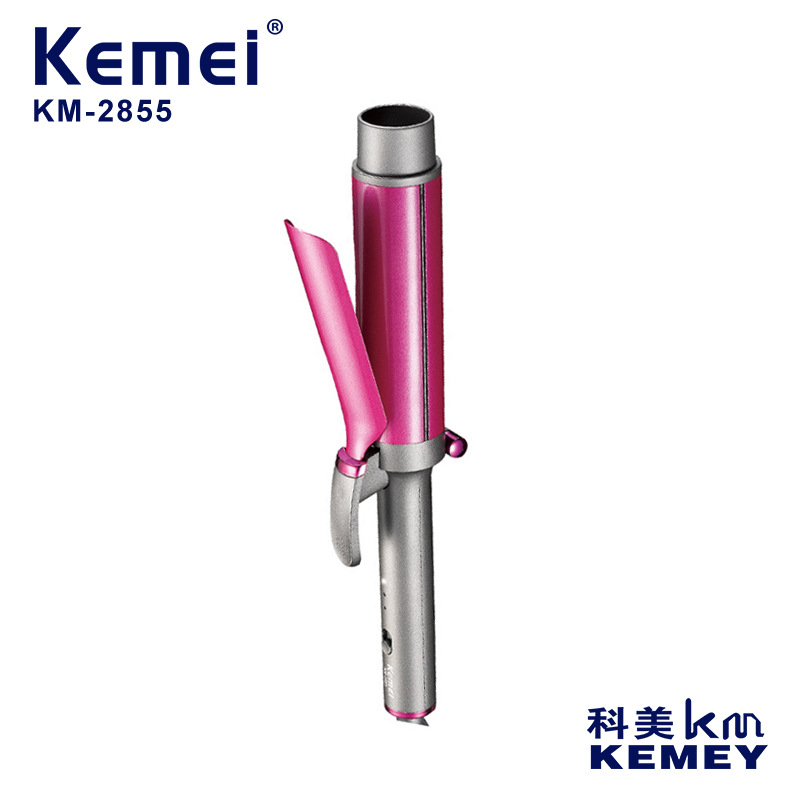 KEMEI /KEMEI rizador de calentamiento rápido diseño termostático de tres bloqueos con regulación de temperatura de iones negativos para el cuidado del cabello rizador