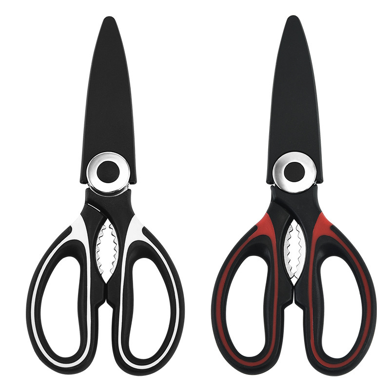 Stainless steel kitchen scissors for cutting chicken bones and vegetables, high-hardness, sharp, multi-functional scissors, Yangjiang knives, scissors tools, panda scissors Item Picture