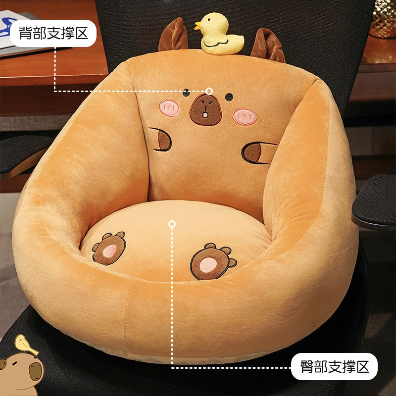 可爱卡皮巴拉榻榻米坐垫懒人沙发地板样图坐儿童玩具沙发跨境批发产品图