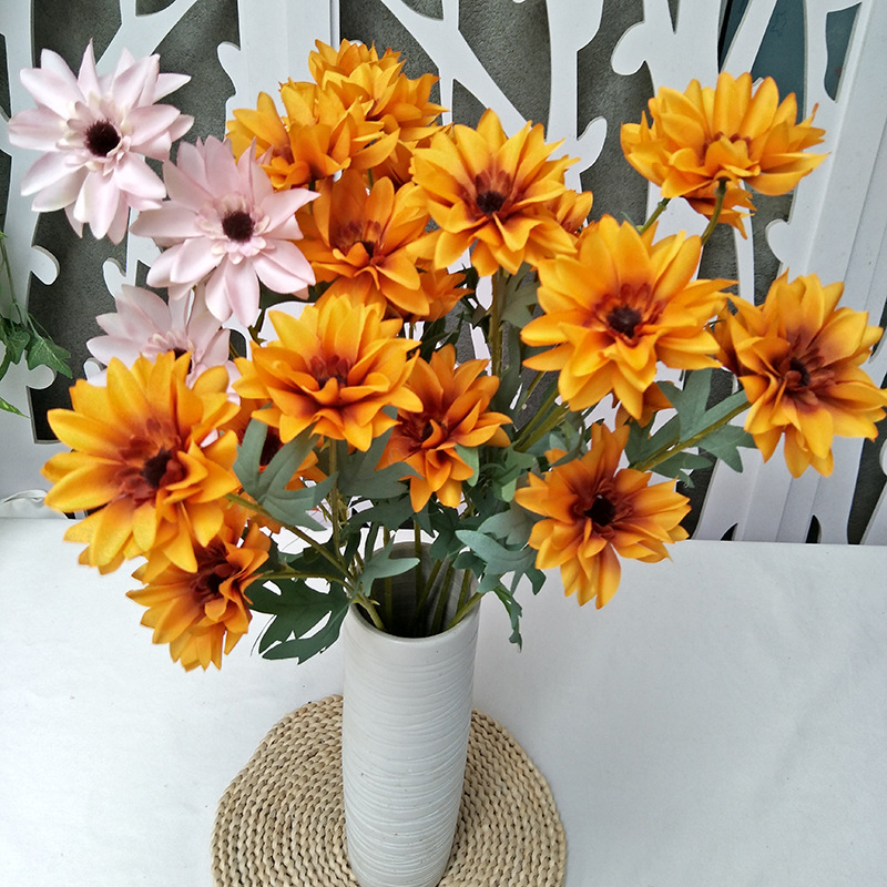 仿真花DIY发饰配件/仿真花/5朵塑膠花/假花/假花批发产品图