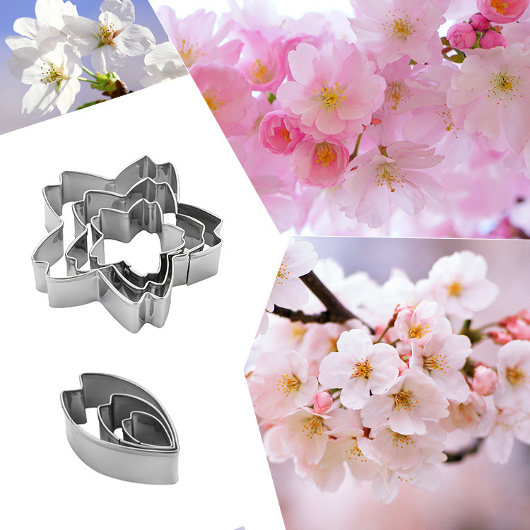 厨房用品烘培模具不锈钢英式糖花翻糖糖化切模樱花花瓣模具2款可选蛋糕工具外贸跨境货源厂家A406