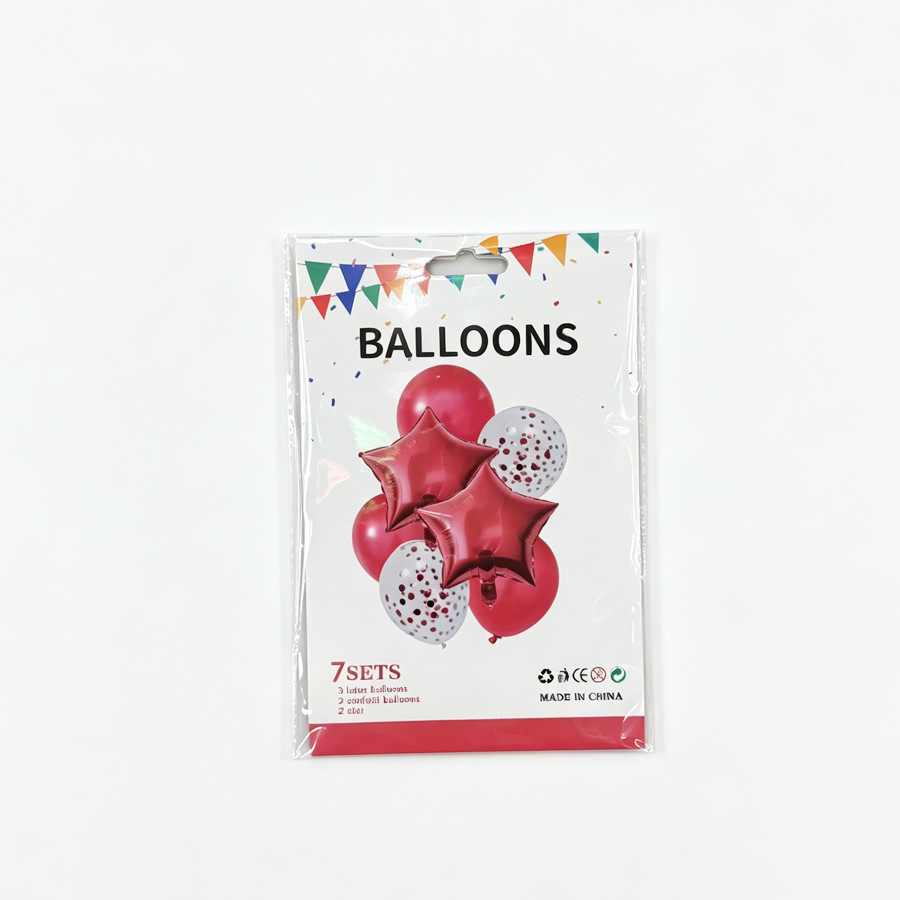 Manufacturer's party 7-piece balloon set, birthday balloon set, wedding balloon set, aluminum film ball, latex balloon Application Scenario