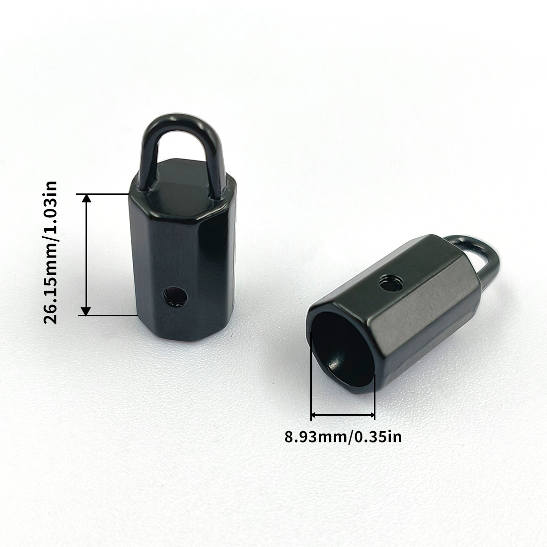4mm bucket mobile phone hanging rope sleeve, metal accessories with holes, round screws, electrophoretic black zinc alloy hardware hanging clock Application Scenario