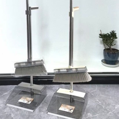Thickened set sweeping handle, living room sweeping broom, household set sweeping broom, dustpan combination, plastic broom basket, stainless steel rod details Picture