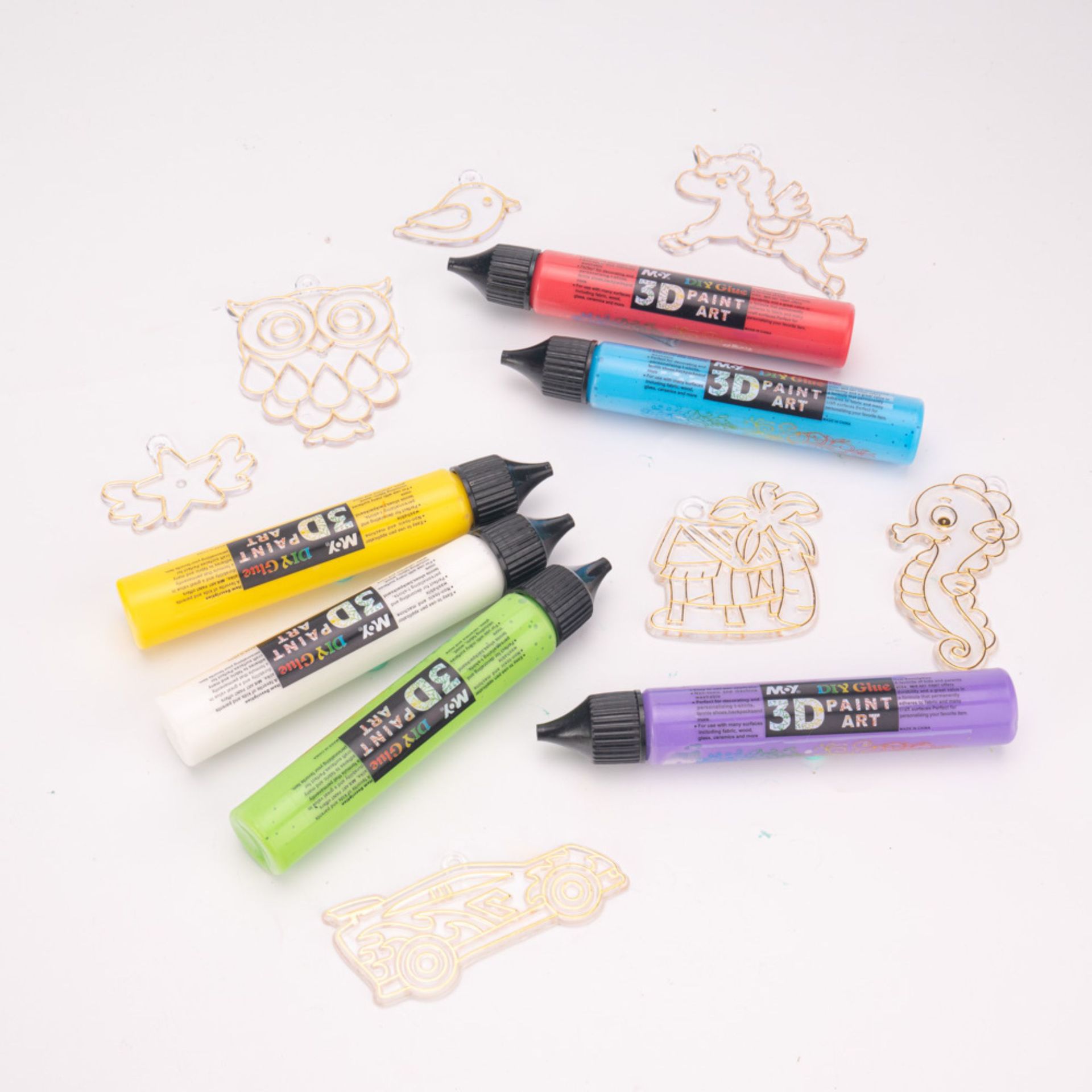 DIY handcrafted paintbrushes without baking glue, cross-border 3D glue paint, factory LOGO customization, children's crystal drawing lines Application Scenario