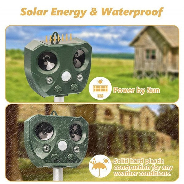 Factory wholesale best-selling rat repellents, outdoor ultrasonic bird repellents, cross-border waterproof multi-frequency solar repellents Specification image