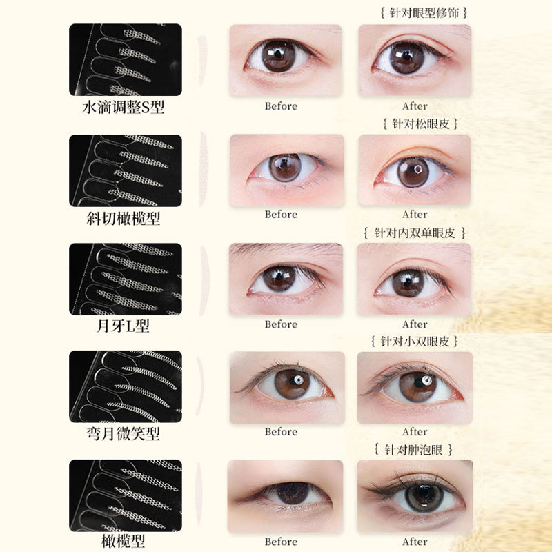 One-Step Double-Positioning Double Eyelid Stickers Are Invisible, Natural, Leave No Trace, And Have A Long-Lasting Shape. Lace Beauty Eye Stickers For Women Stick When They Come Into Contact With Water Application Scenario